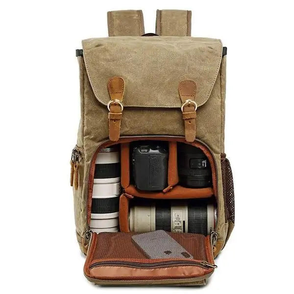 His "Wish" Deluxe Vintage Photographers Backpack