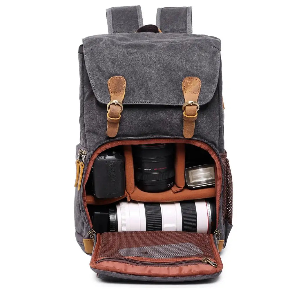 His "Wish" Deluxe Vintage Photographers Backpack