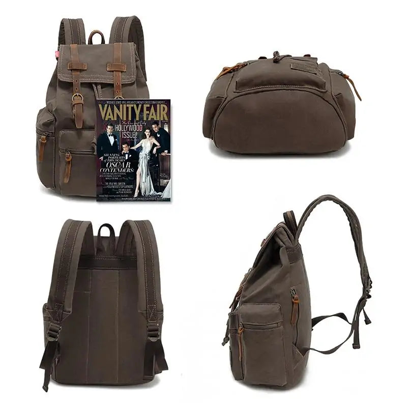 His "Wish" Vintage Canvas Backpack